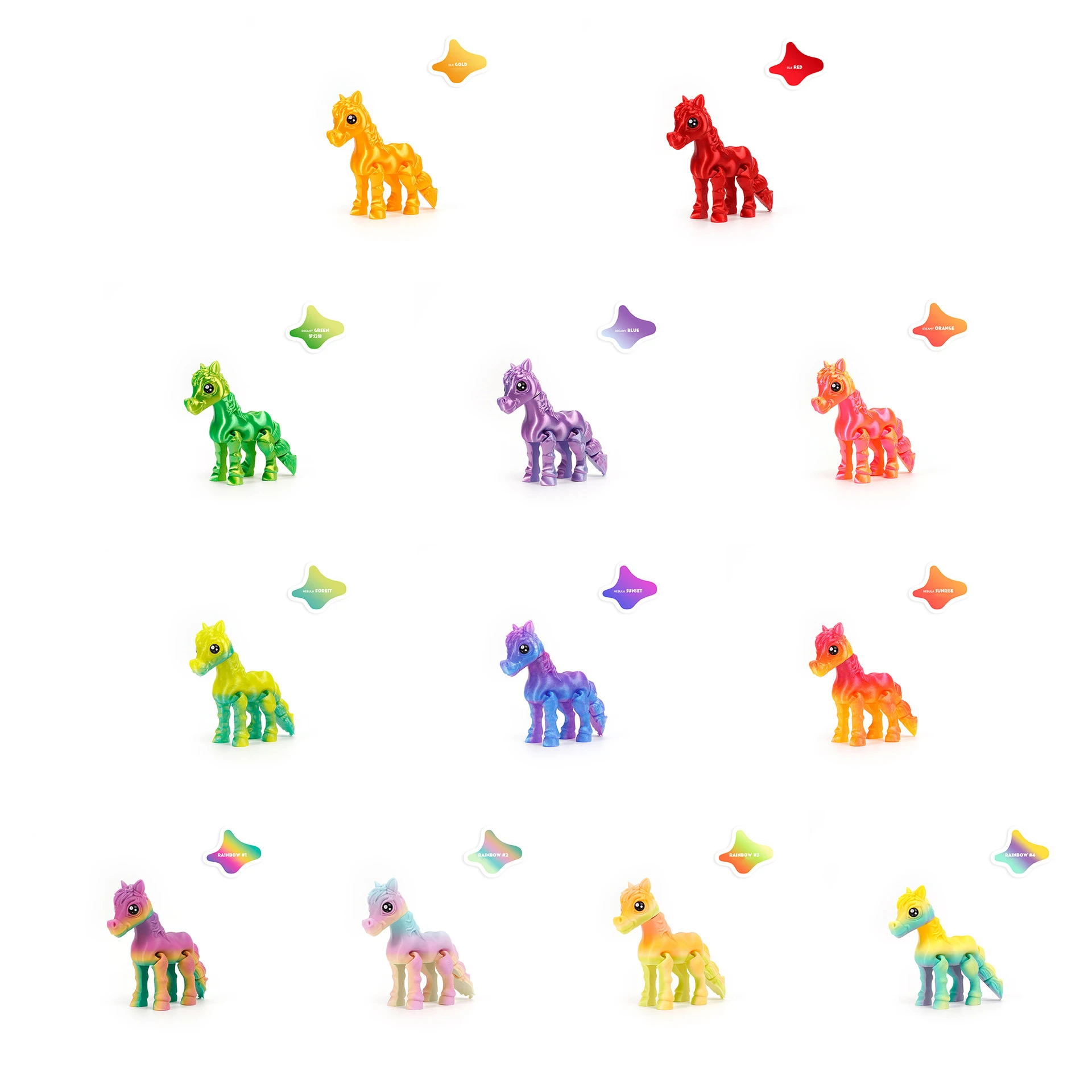 Hot selling joint event horse accessories, 2026 3D printed transformable pony angel unicorn
