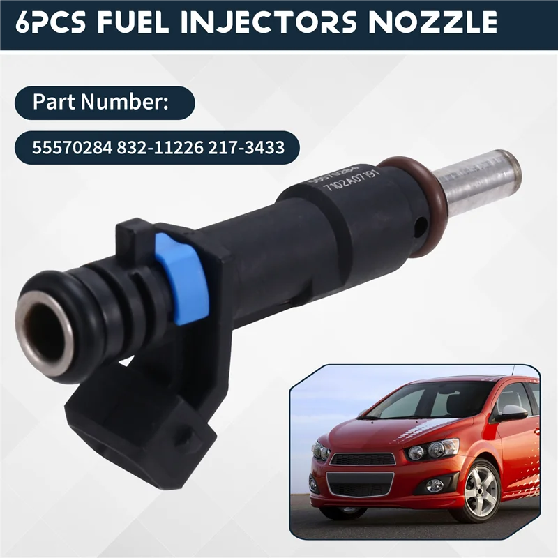 

Unusual 6Pcs Fuel Injectors Nozzle 55570284 832-11226 217-3433 25185231 FJ1153 For Sonic 2012-18 Cruze 11-16 1.8L-L4