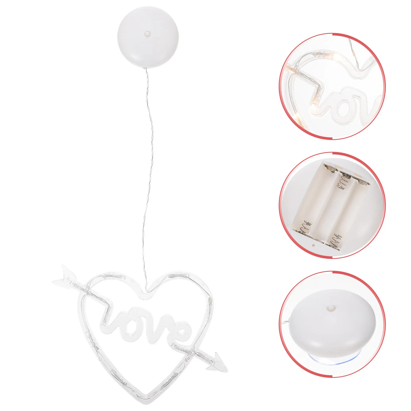 

Светильник-присоска в форме сердца, подвесной светильник на День святого Валентина, романтическая атмосфера, домашний светодиодный подвесной светильник, светильник на День святого Валентина