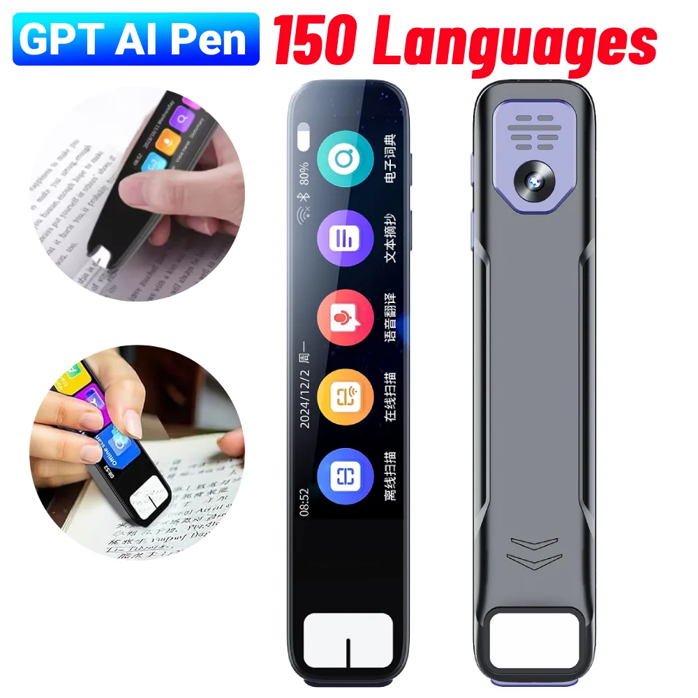 قلم GPT AI 150 لغة ترجمة غير متصلة بالذكاء الاصطناعي، قلم ذكي، إجابات AI فورية لقارئ تاريخ الرياضيات، قلم الماسح الضوئي