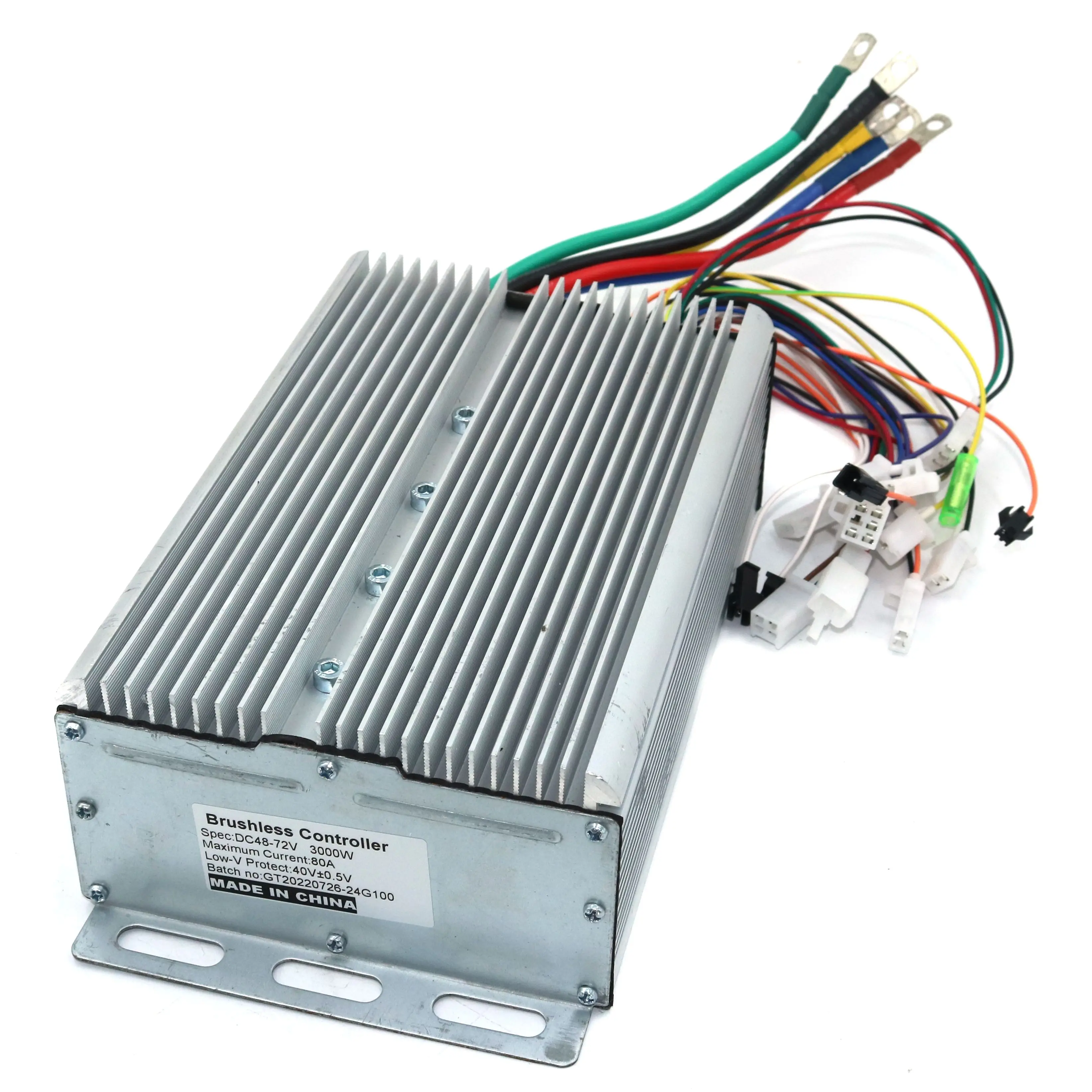 GREENTIME 24 MOSFET 48-72V 3000W 80Amax BLDC-C motor controller, EV brushless speed controller, sensor&sensorless