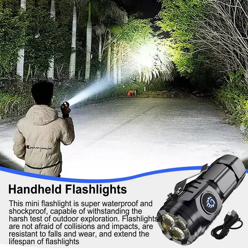 USB Rechargeable LED Flashlights High Lumens Super Bright TacticalHandheld Flash Light With 5 Modes For Outdoor Camping Hiking