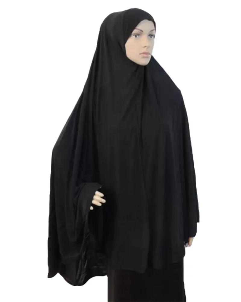 Ramadan Abaya donne preghiera musulmana lunga sciarpa Khimar scialle Hijab sopraelevato velo Eid copertura completa copricapo abbigliamento islamico Burqa arabo