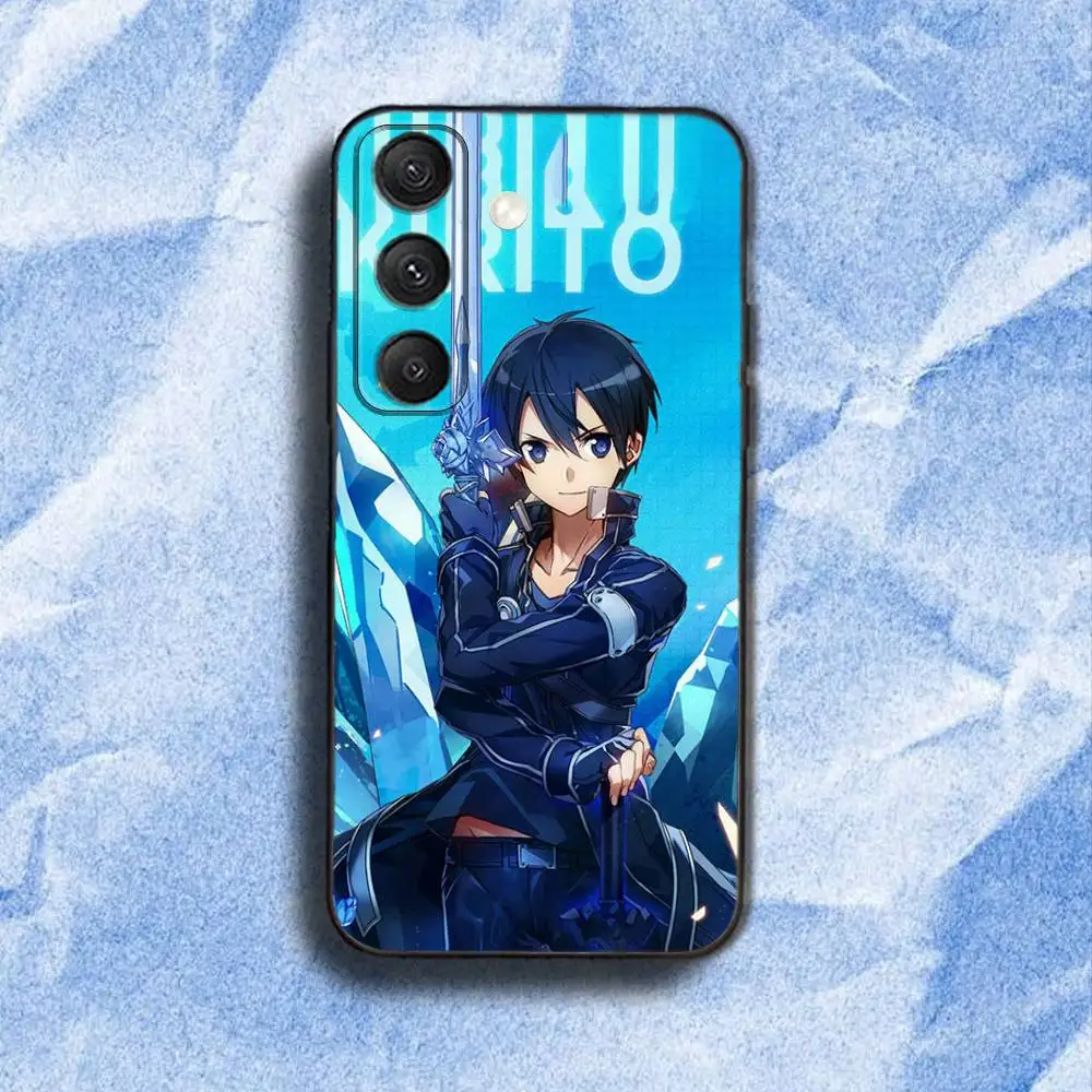 Sword Art O-Online SAO Kirigaya Phone Case For Samsung S 25,24,23,22,30,21,10,9,Ultra,Plus,Lite,FE,4,5G Black Soft Case