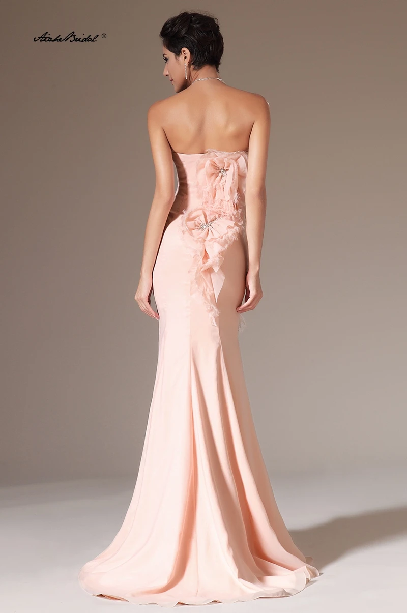 Women's Formal Dresses 2025 Mermaid Evening Dresses with Hand Made Flowers Stapless Evening Gown