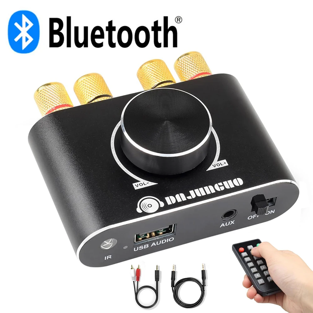 Amplifier Audio Bluetooth Mini Stereo HIFI Amplifier Digital Saluran 2.0 dengan Input AUX/USB/Bluetooth Penerima Audio Nirkabel UE