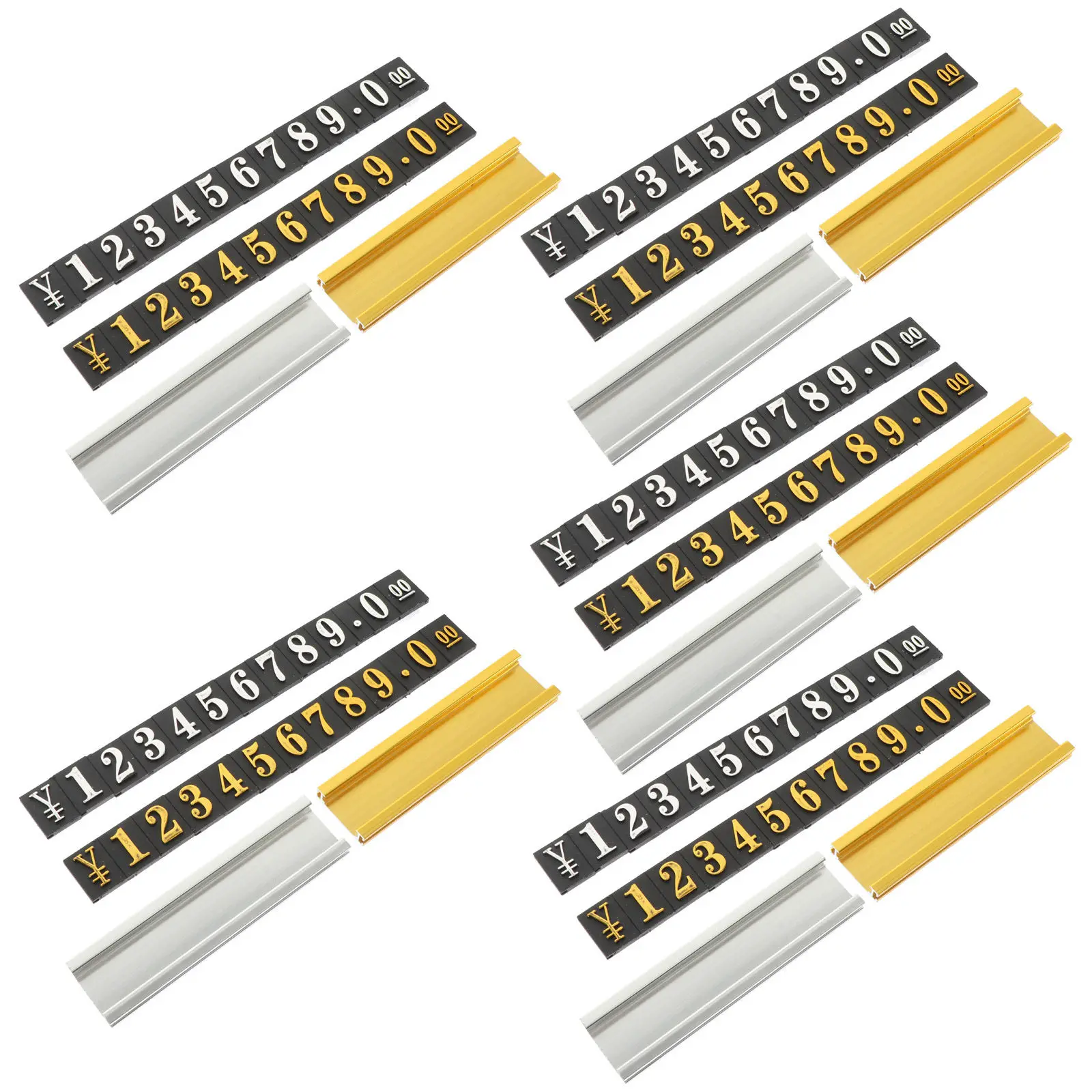10Pcs Price Tags Simple Aluminum Alloy Number Display for Vegetable Fruit Store Commodity Price Boards Supermarket Labels