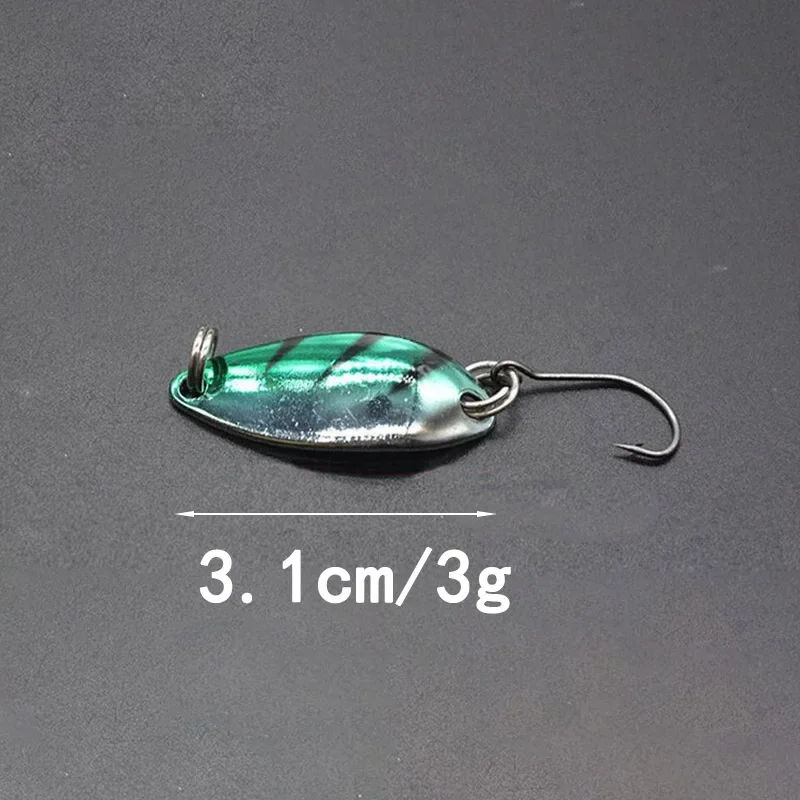 6 sztuk/partia 3g 3.1cm sprzęt wędkarski przynęta wędkarska metalowa łyżka przynęta przynęta na pstrąga Bass łyżki małe twarde cekiny Spinner łyżka — zdjęcie 3