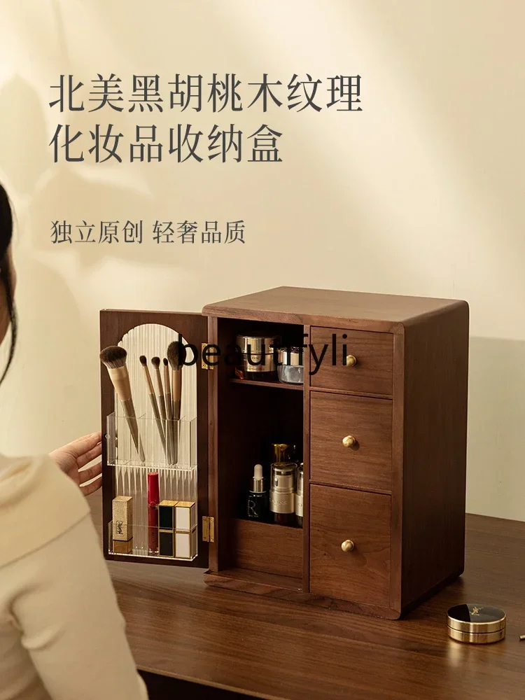 

SS Wooden Cosmetics Storage Box Desktop Dust Drawer Shelf Birthday Gift