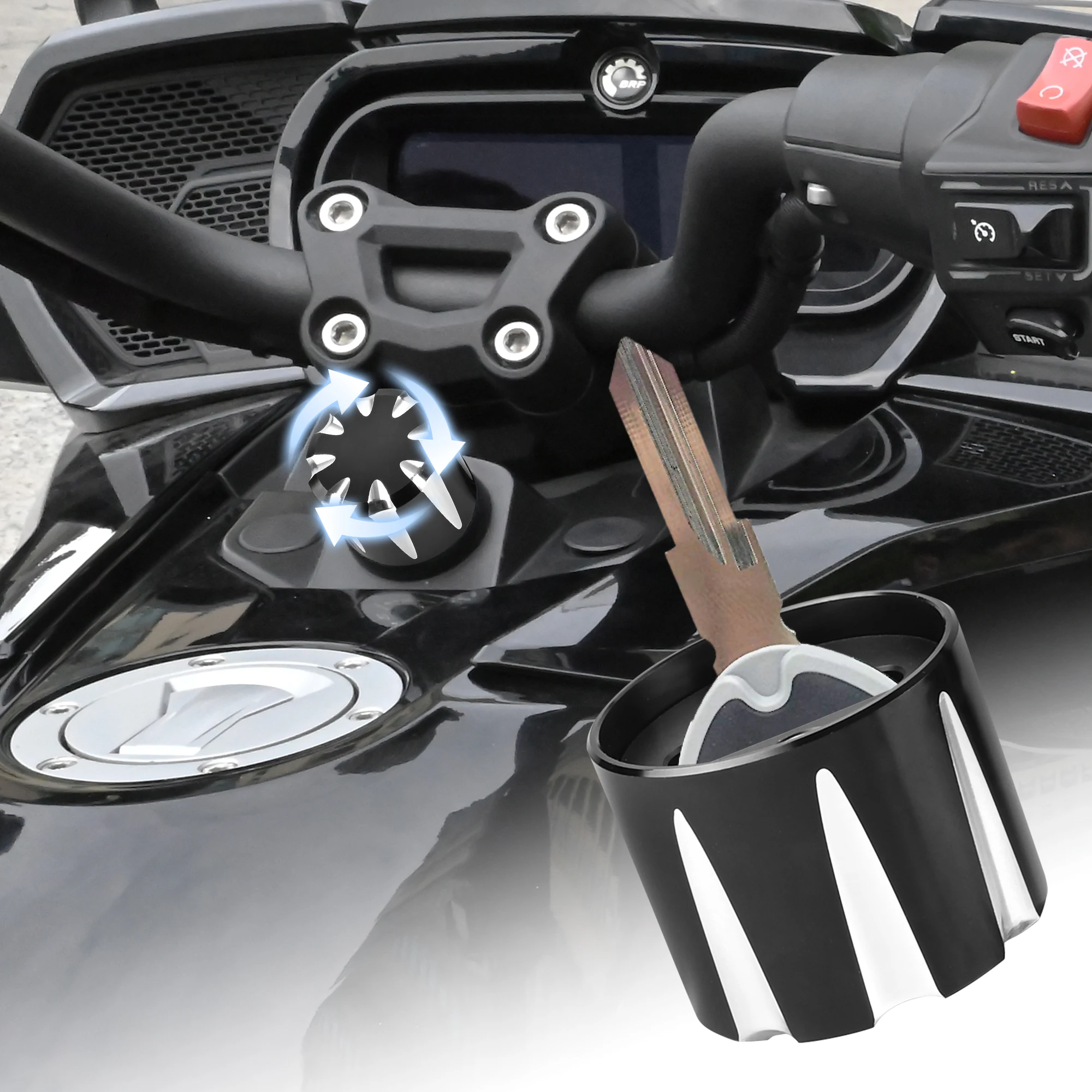 

Hidden Key Cover for Can Am Spyder Accessories, Ignition Key Holder Key Shell for Spyder F3 / RT/RT-S/RS/RS-S/ST/ST-S