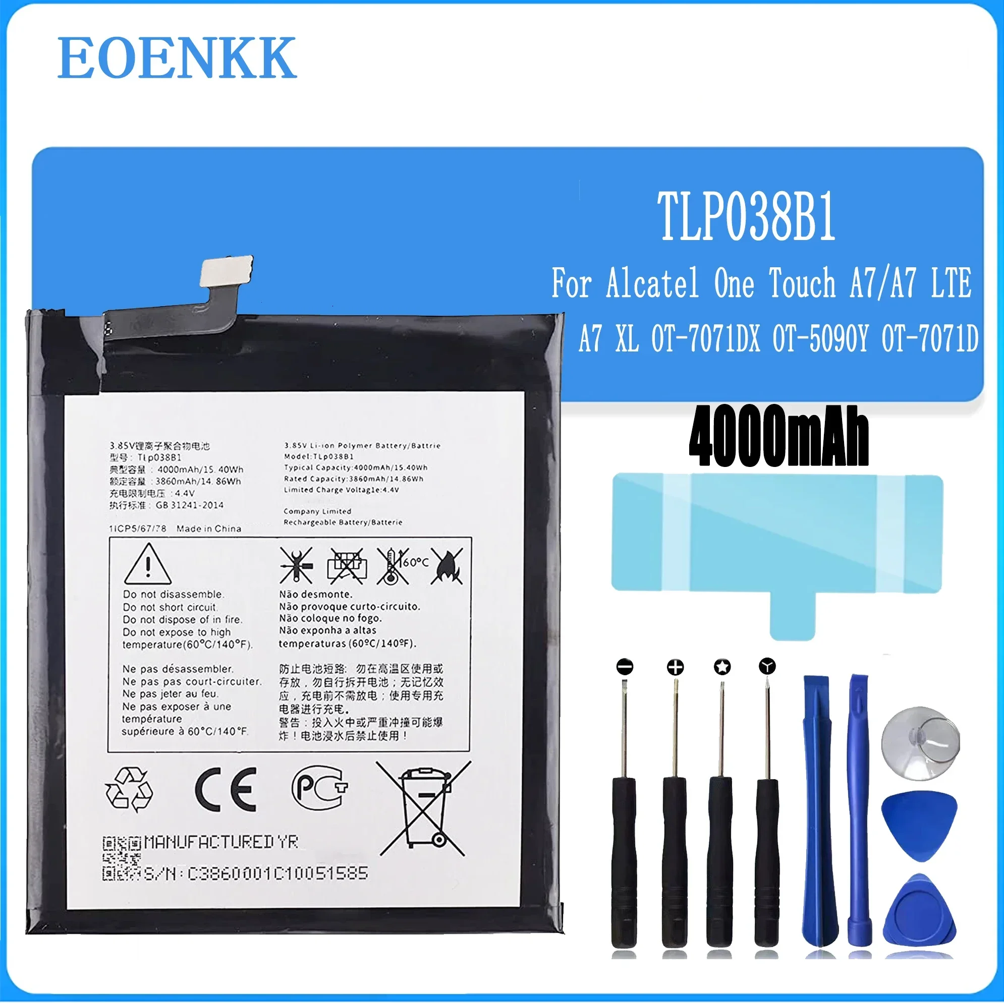 

TLp038B1 TLp038BC Battery FOR Blackberry Motion Alcatel One Touch 3V 2019 5032W A7 A7 LTE OT-5090Y Original Capacity Batteries