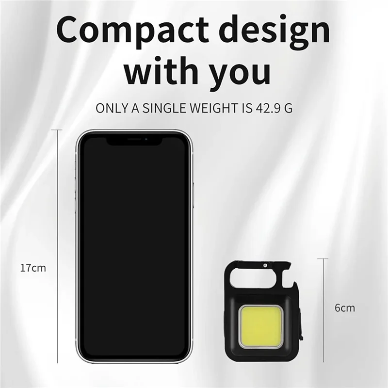 Mini COB LED Flashlight Keychain Light Multifunctional Portable Lamp USB Charging Emergency Lights Outdoor Work Camping Lantern