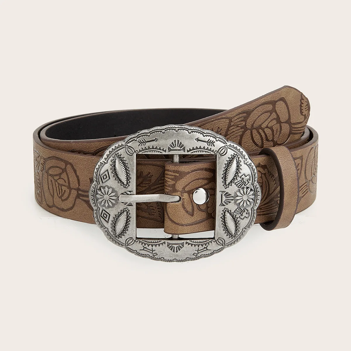 

New Ethnic Style Belt Brown Gothic Vintage Retro Y2K Belt Grunge Belt for Women's Lady Luxury Designer Jeans Dress Accessories