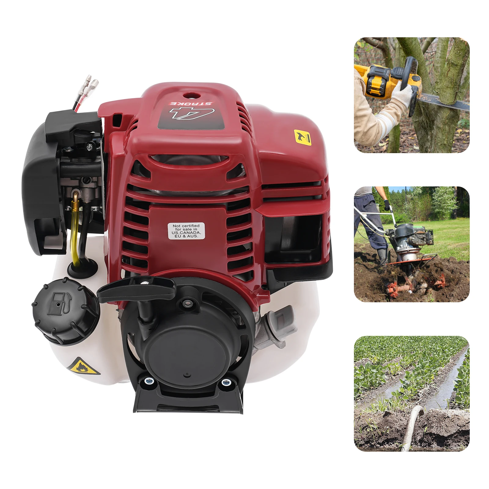 

37.7cc 4-Stroke Gasoline Engine 1kW/6500RPM, Hand-Pull Start for Power Tools, Single Cylinder 4-Stroke Engine