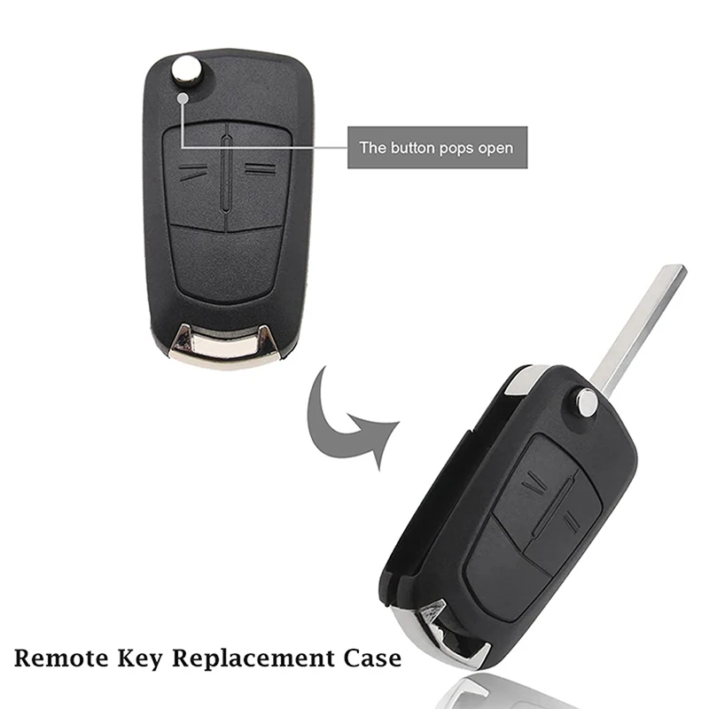 2 Buttons Flip Key Cover Fob Case Shell Black for Vauxhall/Opel Astra H 2004-2009 Corsa D Signium Vectra C