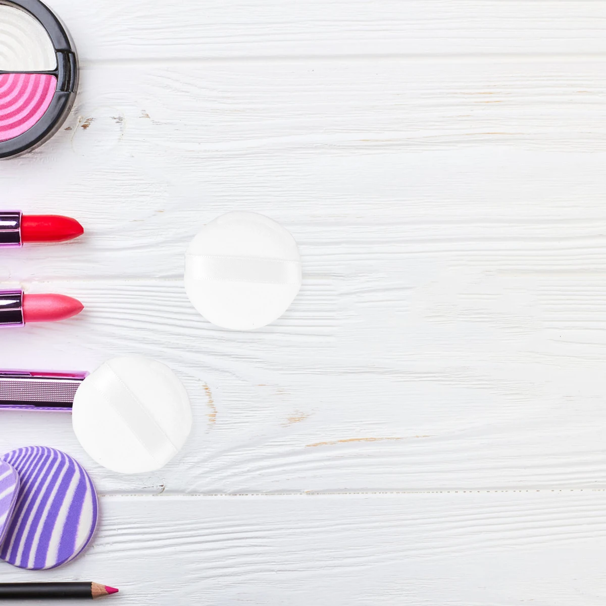 

2 Pcs Loose Powder Box Puff Case Empty Makeup Container Packaging Material Holder