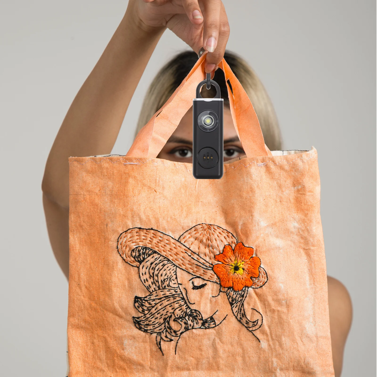 Rechargeable Personal Alarm Keychain 130Db LED Safety for Elderly Children Emergency