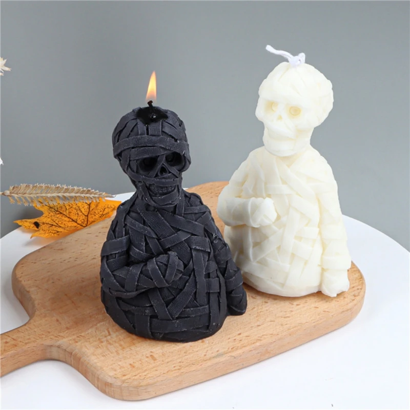 3D Bandage Skull for Head Silicone Mold Plaster Handmade Mould for DIY Soap Plaster Epoxy Resin Moul