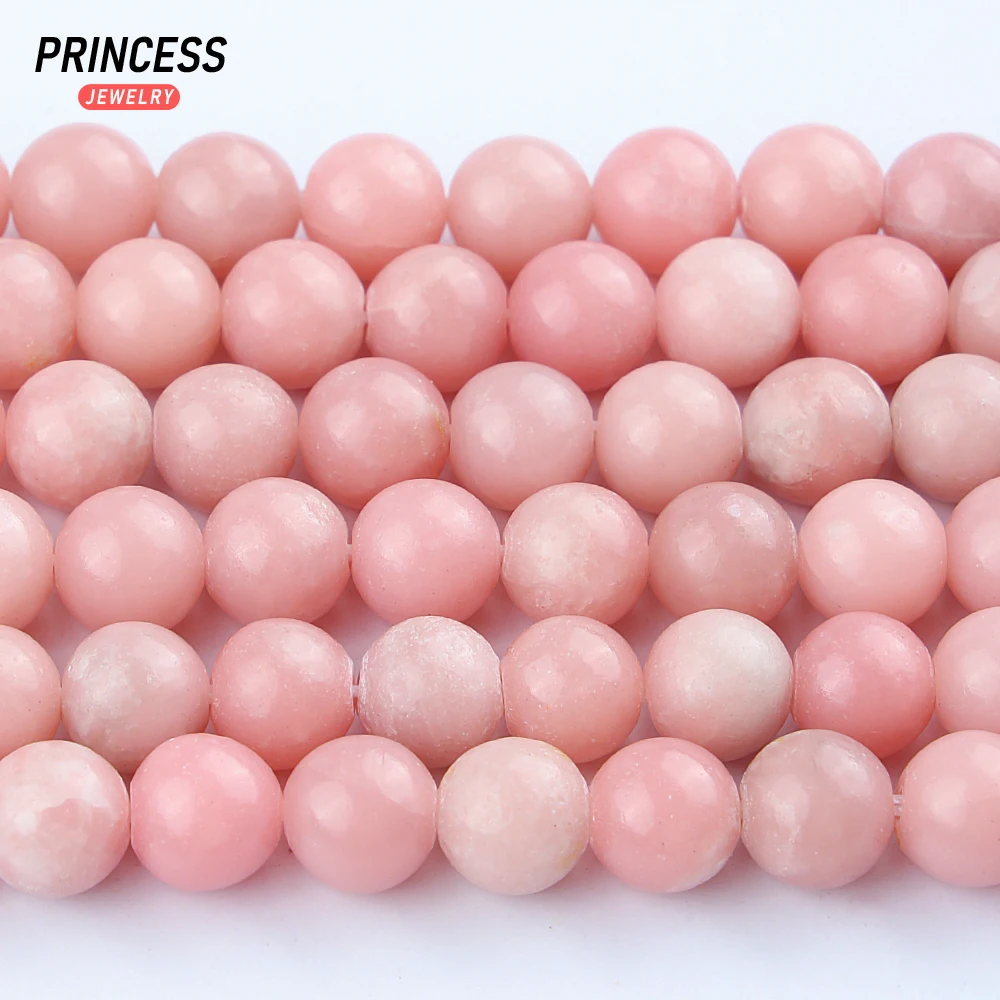 A++ Natural Chinese Pink Opal 4 6 8 10mm Loose Gemstone Beads for Jewelry Making Wholesale Stone Beads DIY Accessories