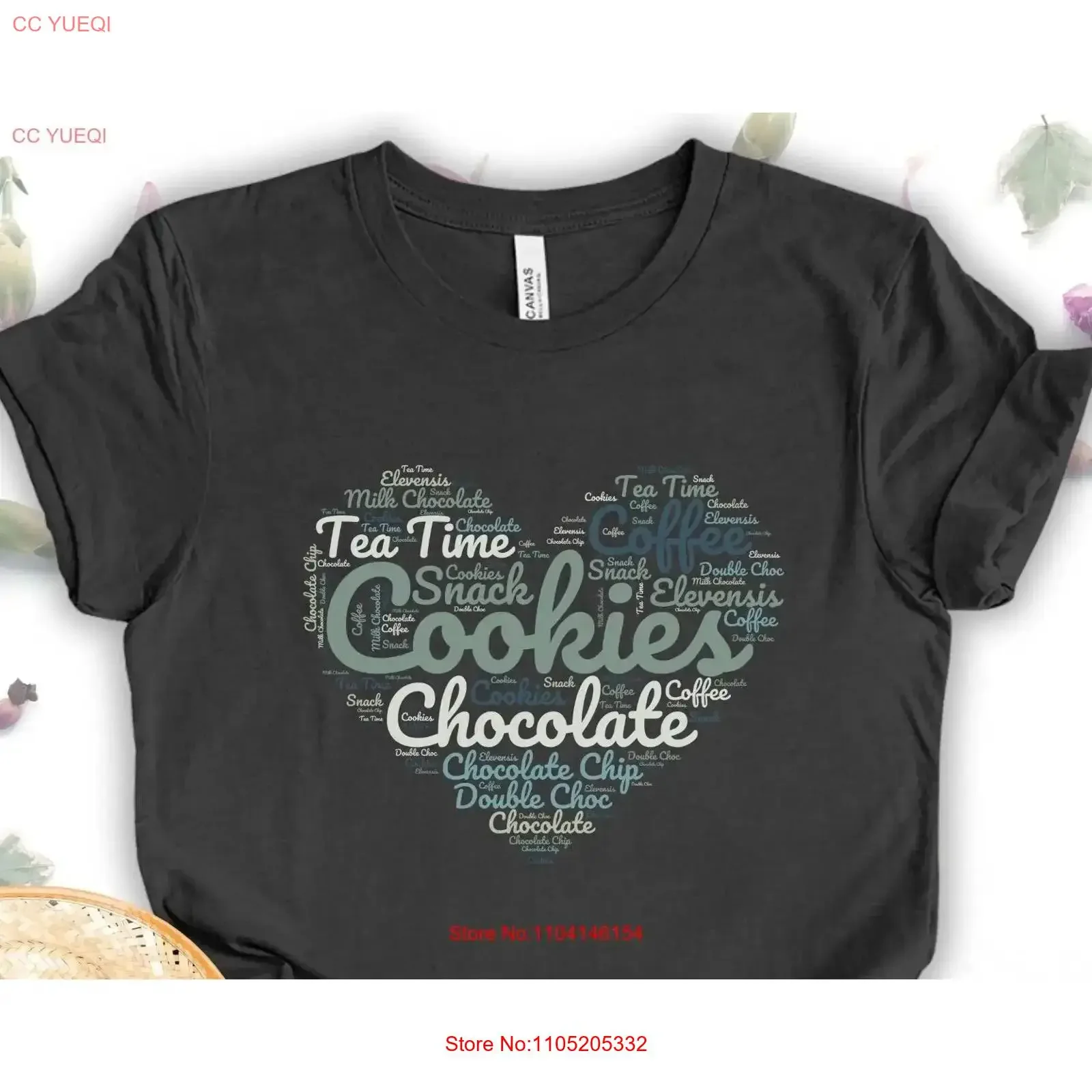 

Cookie Heartcloud T Shirt Lover Coffee Chocolate Sweet Tooth Funny Food for vintage Washed Stretched Unisex Slightly