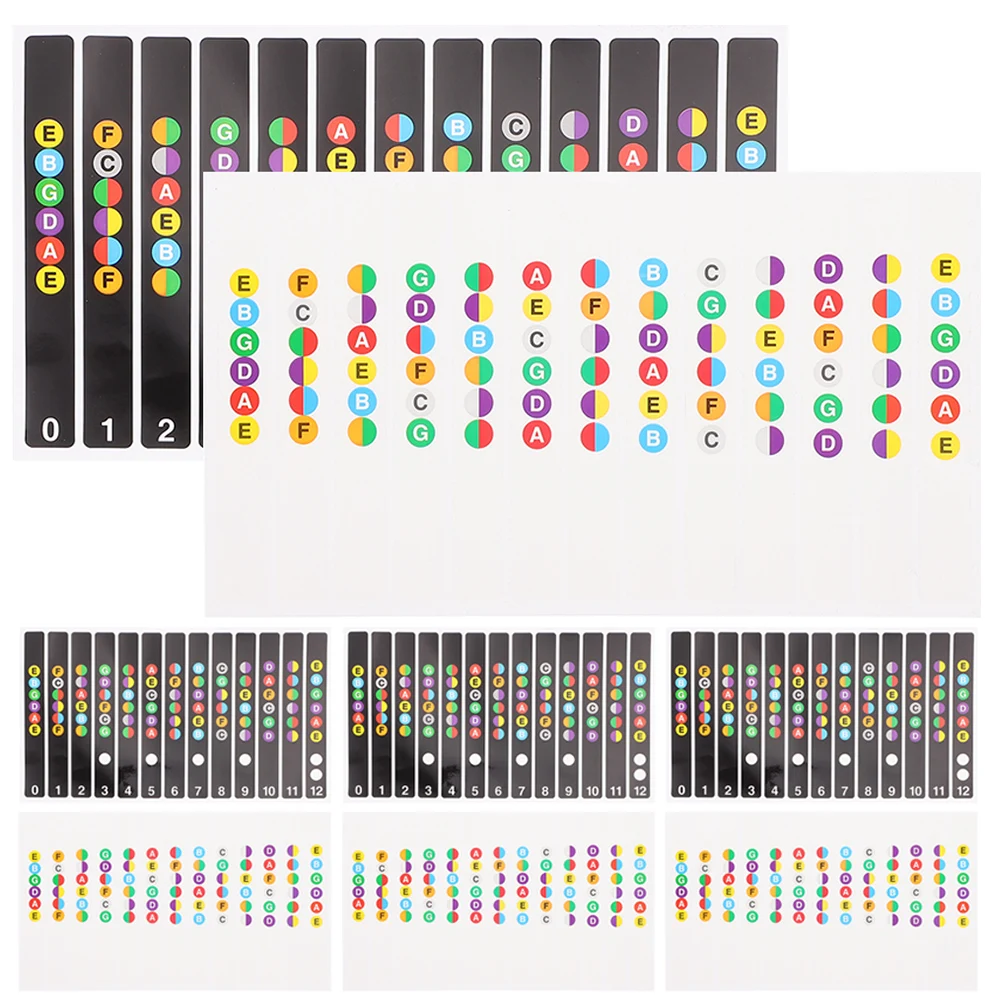 

8 Pcs Fingerboard Stickers Guitar Note Fret Markers Learning Neck Notes Decals PVC Sweatproof Easy Remove Scale Trainers