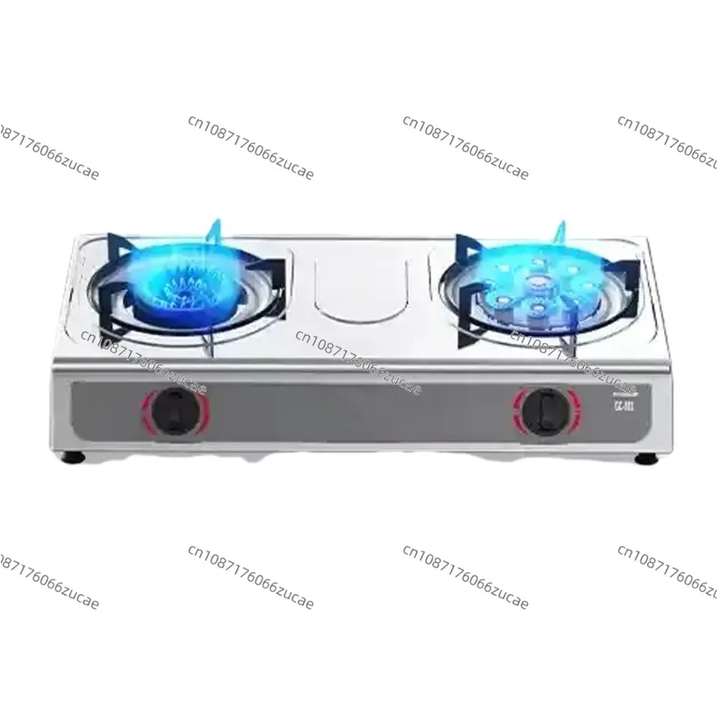 

Desktop Gas Stove Two Burners Household Kitchen Gas Double Stove Strong Flame Kitchen Stove