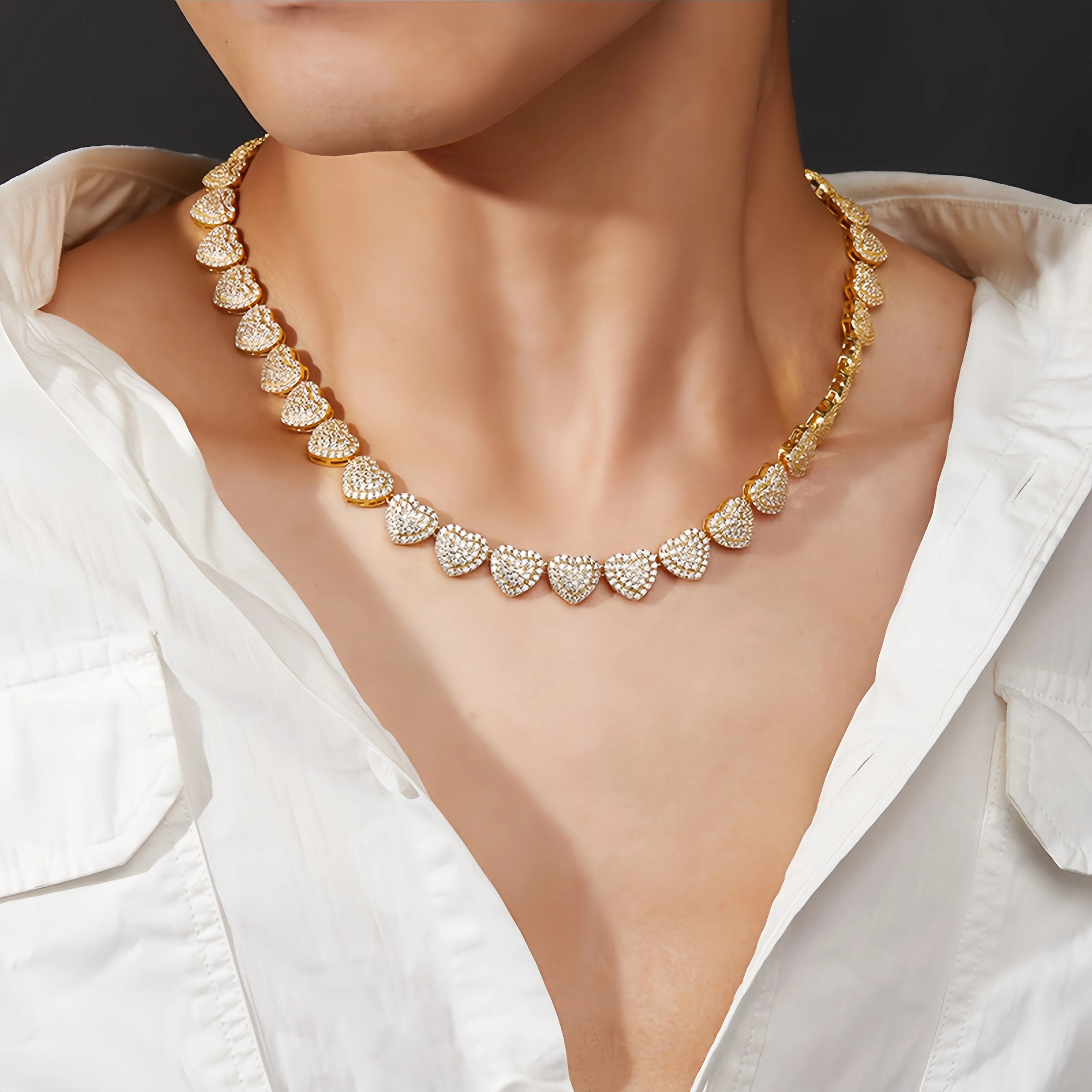 

Veeie Veein Brand S925 Sterling Silver Heart Shaped Necklace With Moissanite Trendy GRA Certificate Women Necklace Jewelry