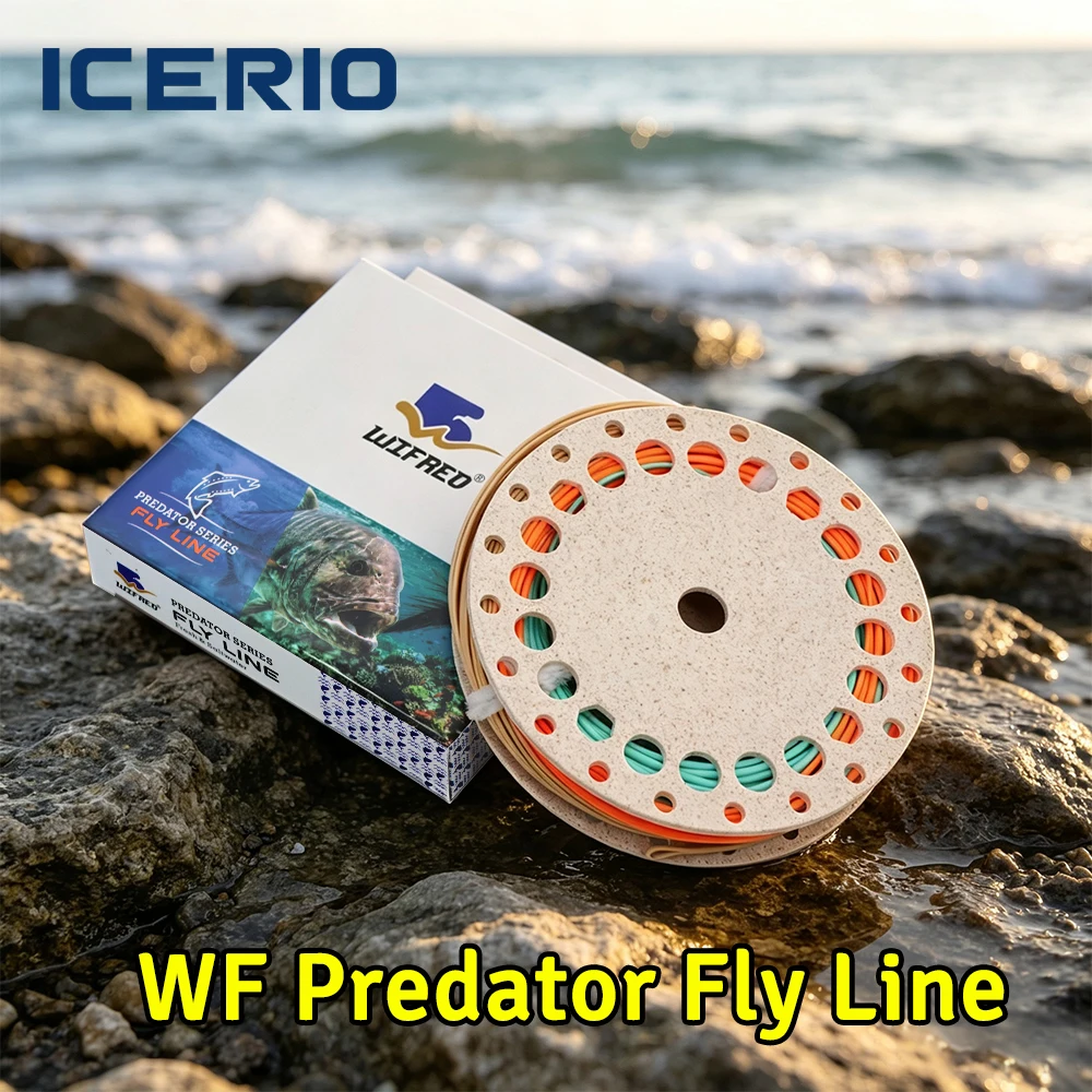 ICERIO 1PC Predator Series WF Floating Fly Line 100ft 10/11/12WT Low Memory Fly Fishing Line Pre-tied Loops for Predator Fishing