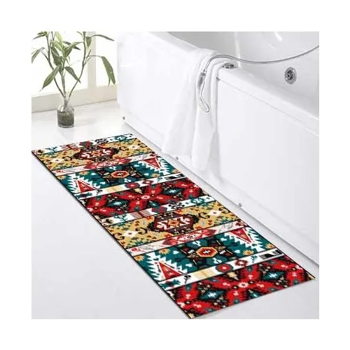 Else Kadser Aztek Authentic Patterned Shower Bathtub Fronting Bath Mat