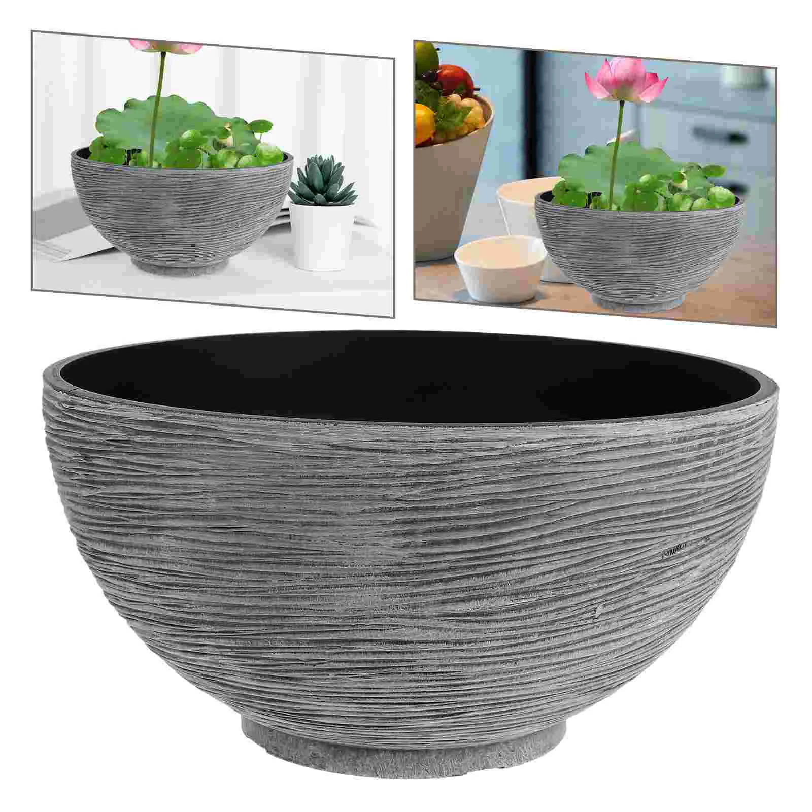 Imitation Stone Lotus Pot Office Decoration Water Lily Bowl Vase Chic Shape Flower Narcissus Flowerpot Plastic Pp Garden Bonsai