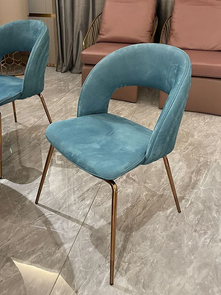 

#High-end Bespoken Seats Restaurant Hotel Cafe Home Chair Light Luxury Velvet fabric leather Dining Chair furniture