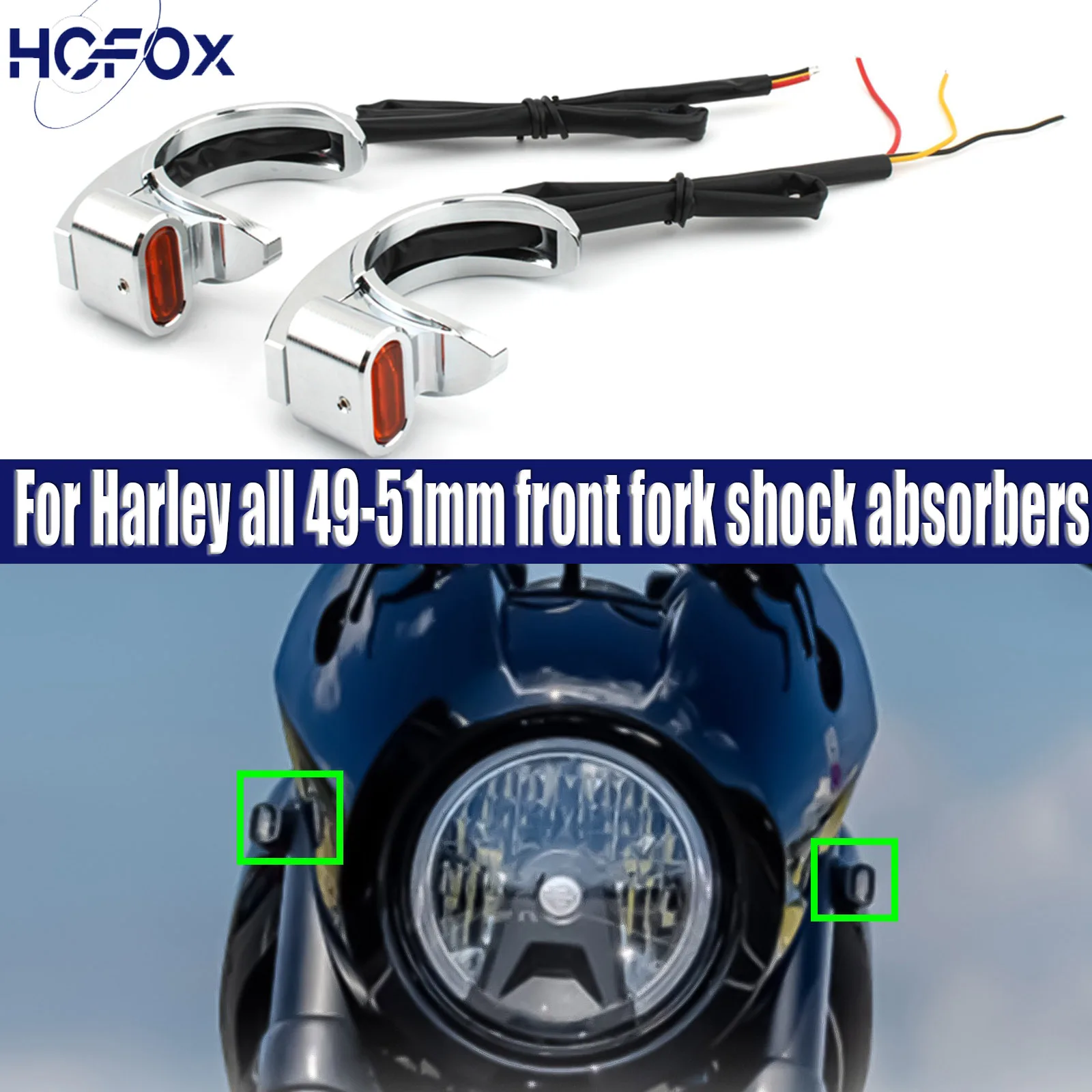 

Motorcycle Front Fork Turn Signal Lights For Harley all 49-51mm front fork shock absorbers