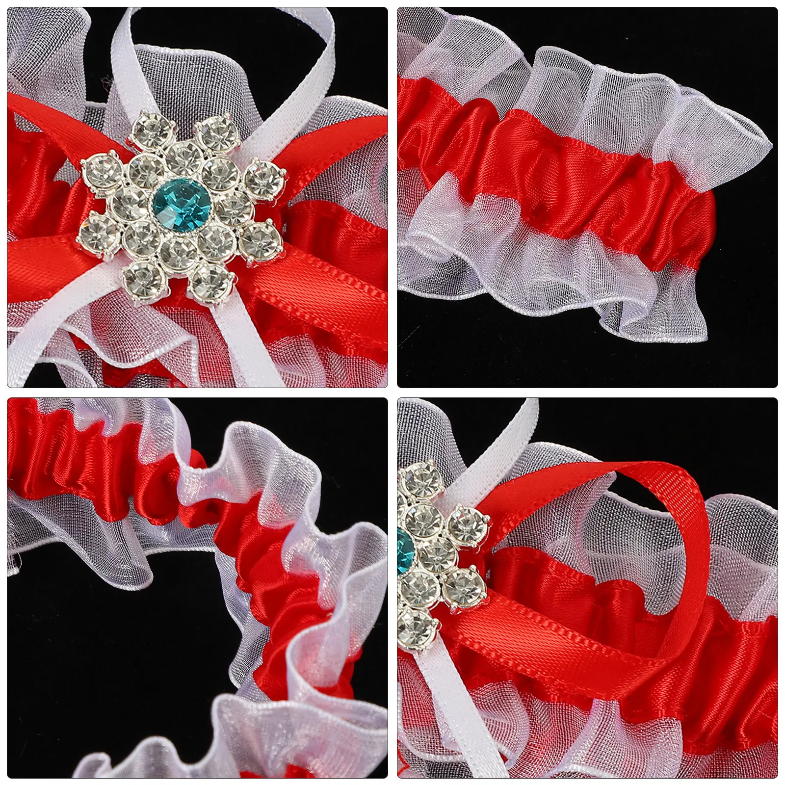 

1 set 1 Set Wedding Garters Stretchable Leg Ring Decorative Bowknot Bride Accessory Elastic Leg Belt Fashion Band Prom