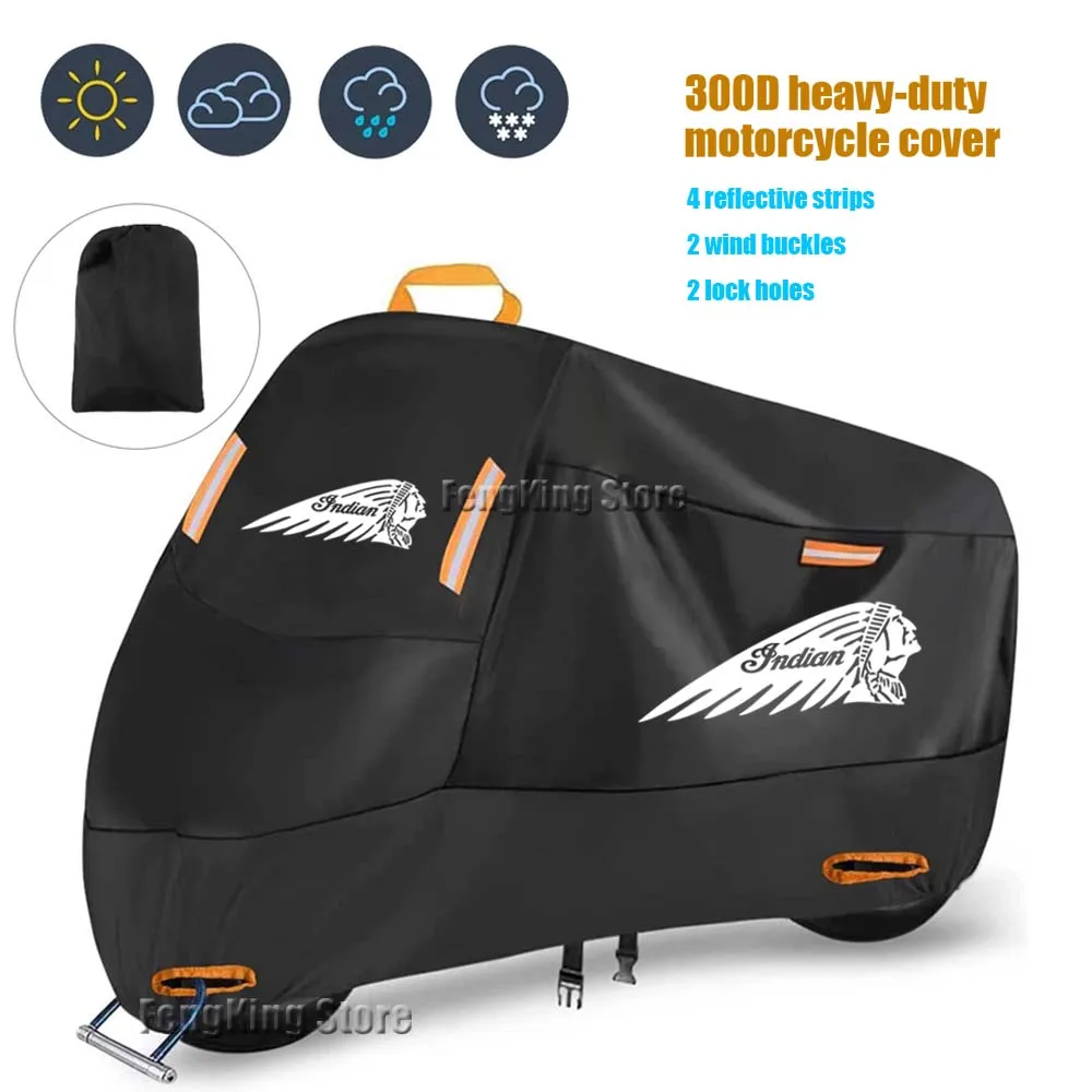 For Indian FTR 1200 S Carbon / Rally Chief VINTAG Motorcycle Cover UV Protection Dustproof Snowproof Motorcycle Waterproof Cover