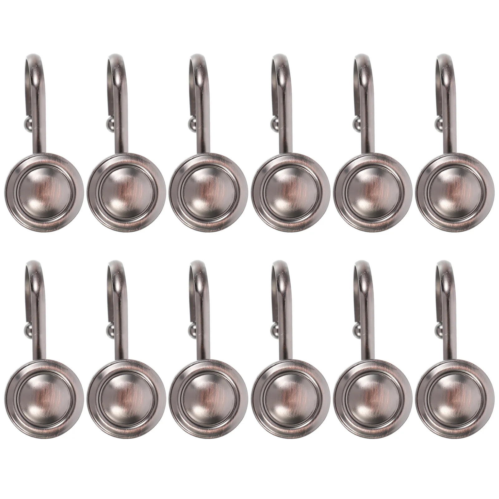 

12 Pcs Shower Curtain Alloy Hooks Fixing for Curtains Bathroom Metal Accessories