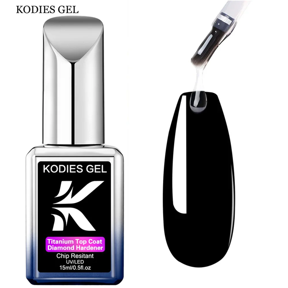 

KODIES GEL Diamond Top Coat УФ-гель-лак для ногтей Титановый блеск Finish Яркий масляный герметик Vernis Полуперманентный маникюр Nails Art