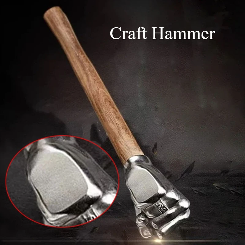 

Craft Ornaments Hammer Fist Style Stainless Steel Craft Hammer Wooden Handle Suitable Appreciation Hand Tools Hardware Tool