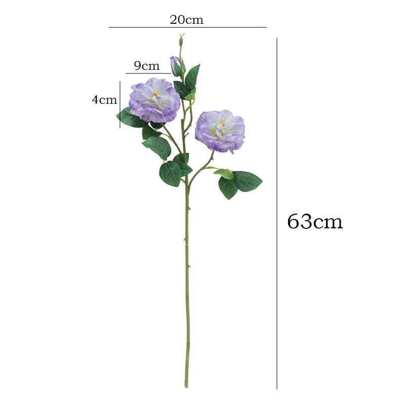 5 Stück Feuchtigkeitsspendende 3-Kopf-Rosen, Künstliche Blumen mit Echtem Touch, Hochzeitsdekoration, Brautstrauß-Zubehör, Heim- und Raumdekoration, Floristik – Detail 2