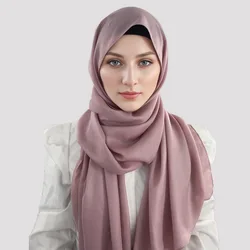 Chiffon Hijab Scarf Women Solid Color Long Shawls For Muslim Shawl Islamic Hijabs Arab Wrap Head Scarves