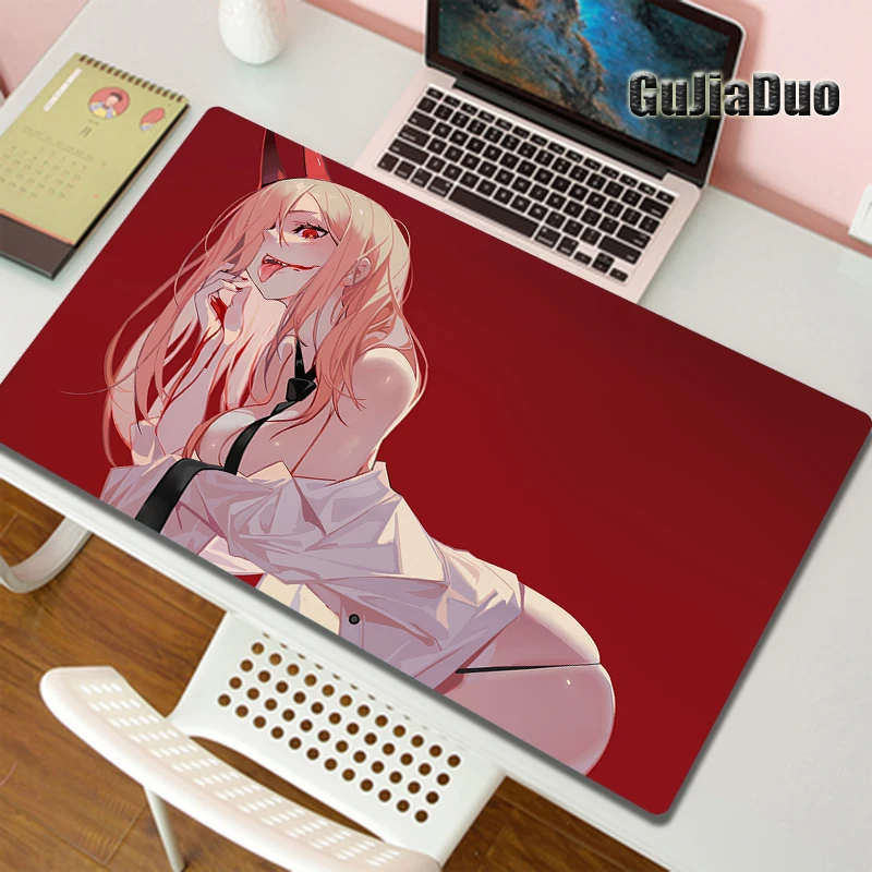 Power 80x40 Sexy Anime Girl Mouse Pad XL Computer Play Mat Gaming Room Accessories Kawaii Anime Mousepad Gamer Cabinet Table Pad