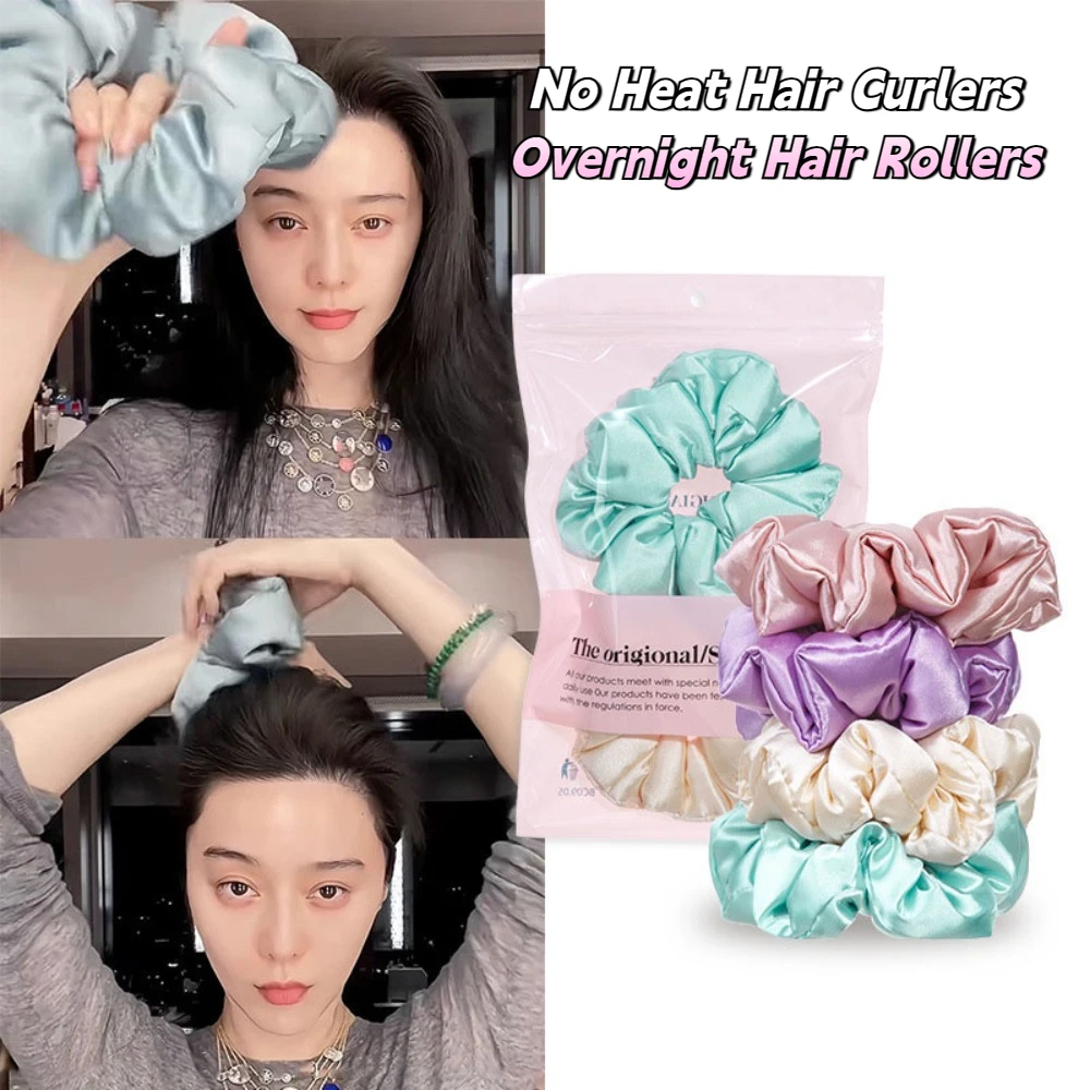 

Large Intestine Hair Ring No Heat Hair Curlers Thick Hair Rope Heatless Curling Hair Ring Satin Curls Hair Styling Tools