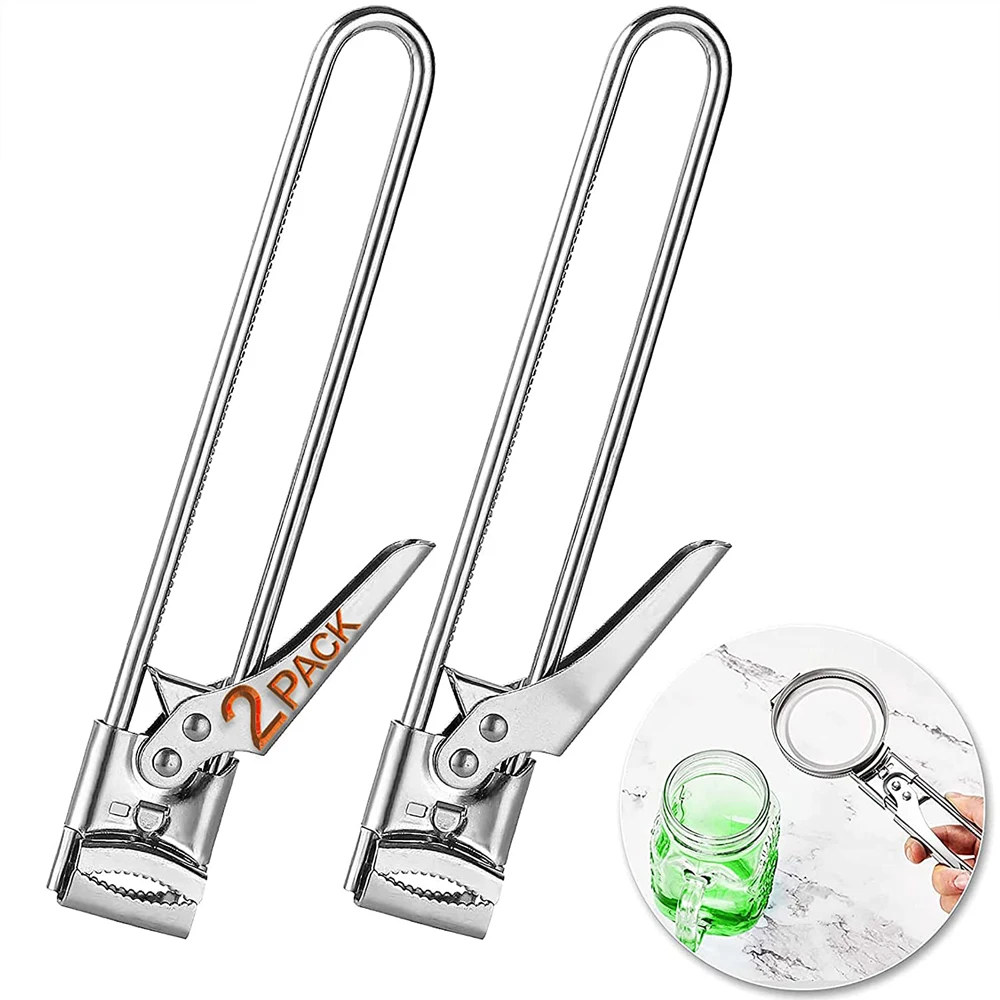Abrelatas con pinza de acero inoxidable, abridor de tapa de botella Manual ajustable multifuncional, herramientas de accesorios de cocina