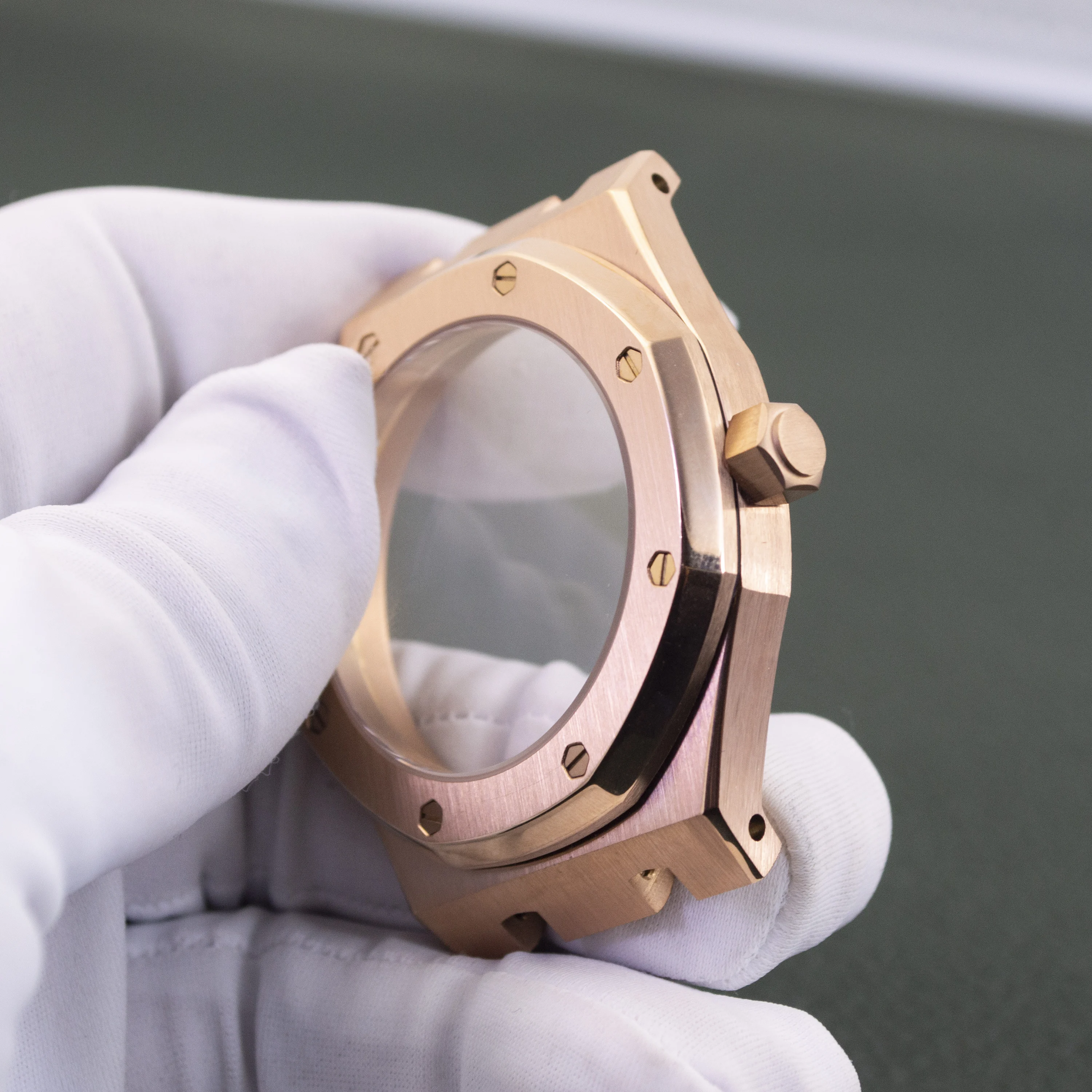 Luxury 41mm Octagonal Case Brushed Watch Case Bracelets Sapphire Glass For Royal Oak nh35 nh36 nh38 Movement 31.8mm Dial