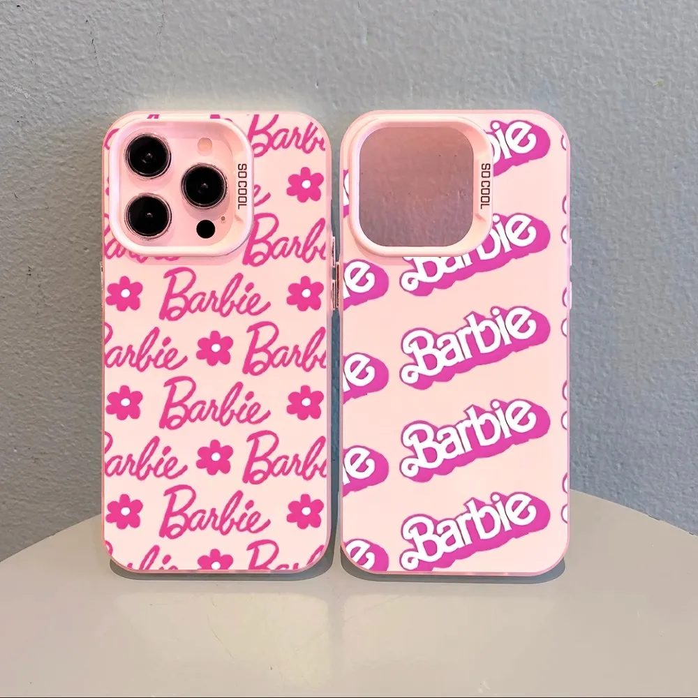 B-Barbie Phone Case Phone Case For IPhone 16 15Plus 14 13 12mini 11Pro Max Shockproof Candy Matte Back Cover