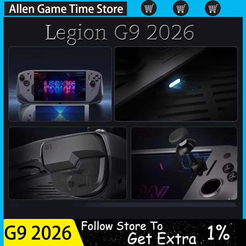 레기온 G9 2026 게임 컨트롤러 (레기온 Y700 5세대 태블릿용) 카본 크리스탈 그레이 핸드헬드 마이크로 스위치 버튼 홀 리니어 트리거