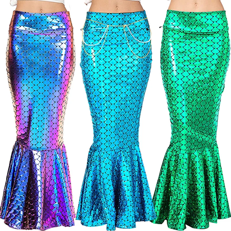 

New Mermaid Tail Tight Skirt Women's Costume Sparkling Stage Performance loween Fi Tail Skirt Bodycon Dr Polyester
