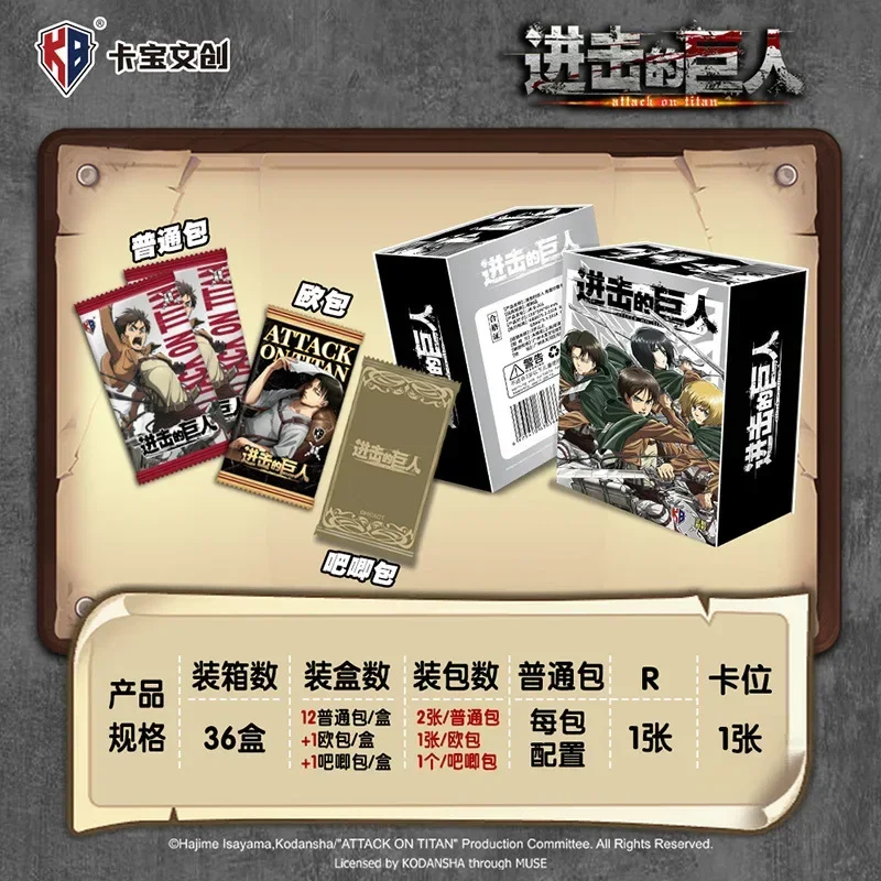 KABAO Genuine Attack on Titan Cards Enthusiastic Animation Collection Cards Rare LP Card Metal Card Limited Card Kids Gifts Toys