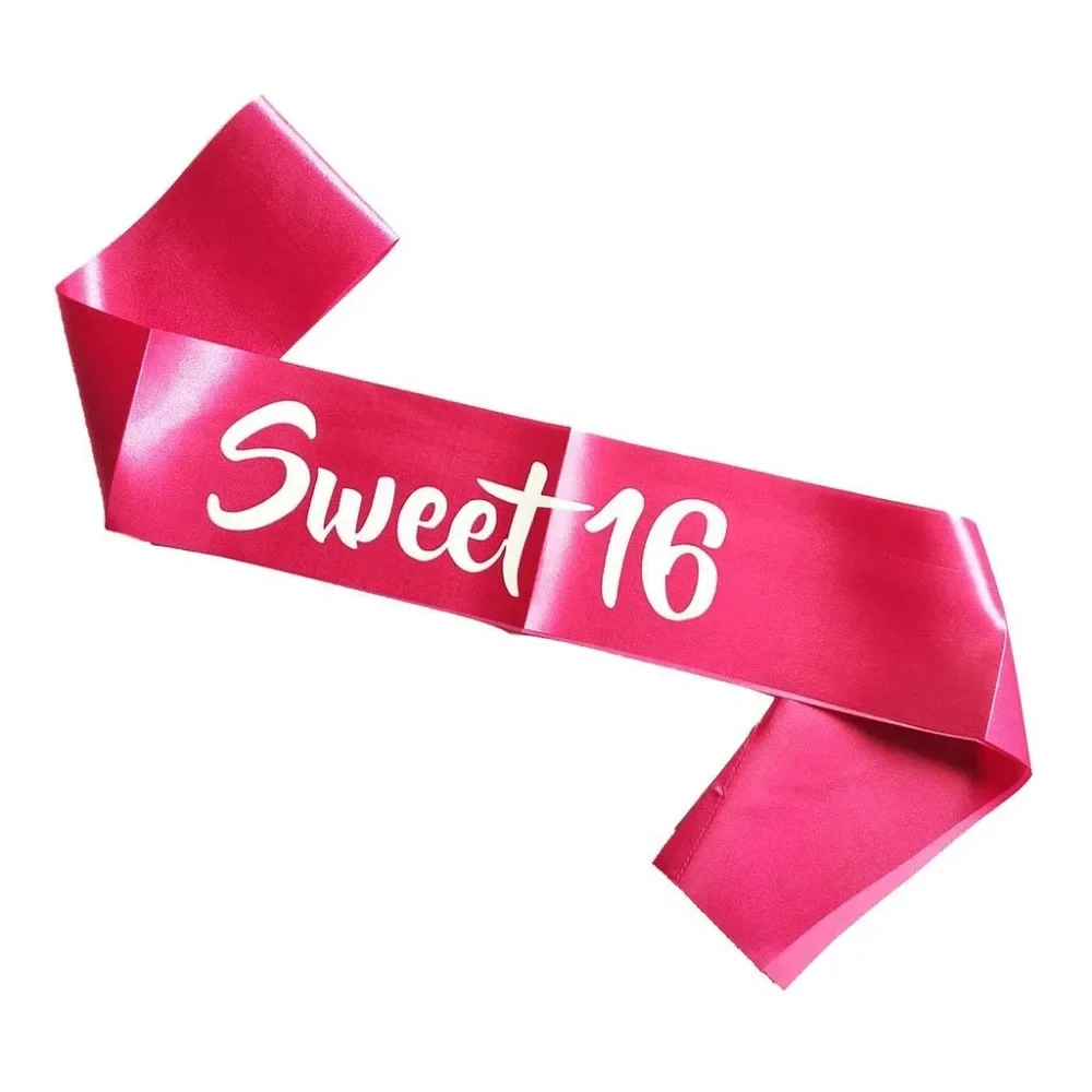 Zoete 16 Verjaardag Satin Sash Voor Meisjes Prinses 16th Verjaardagsfeestje Decoratie Ideeën Levert Gunst Geschenken Wit Roze