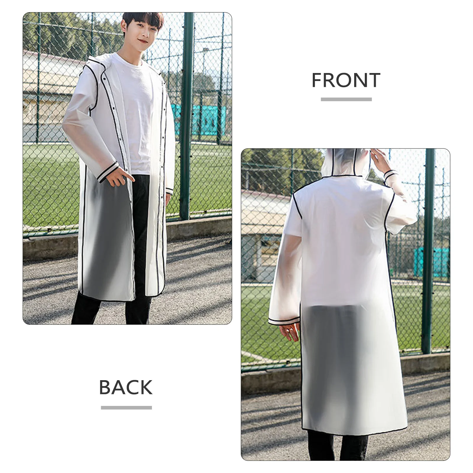 

EVA Transparent Outdoor Adult Transparent Raincoat Outdoor Adult Durable Portable Frosted Long Raincoat