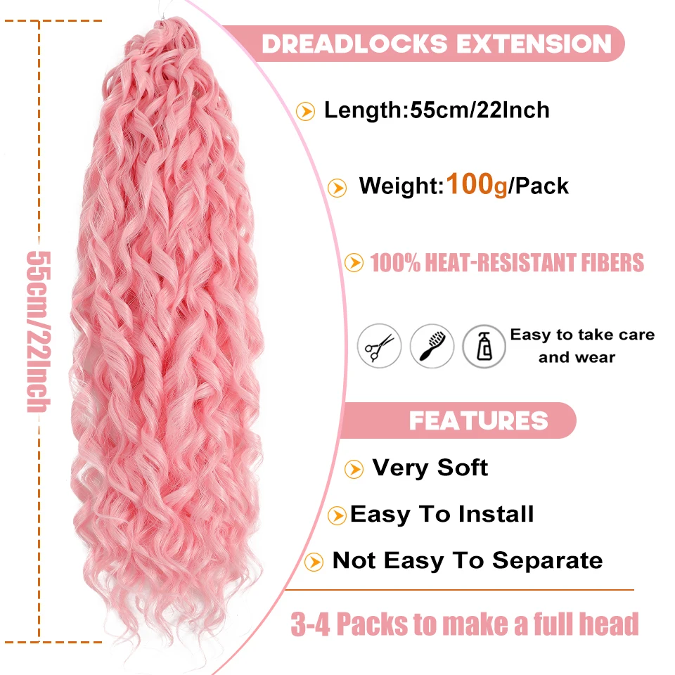 Jessica 22 "synthetische Deep Wave Twist Häkeln Haar Afro lockige Häkeln Zöpfe Omber Pink Ingwer Flechten Haar verlängerung für Mädchen